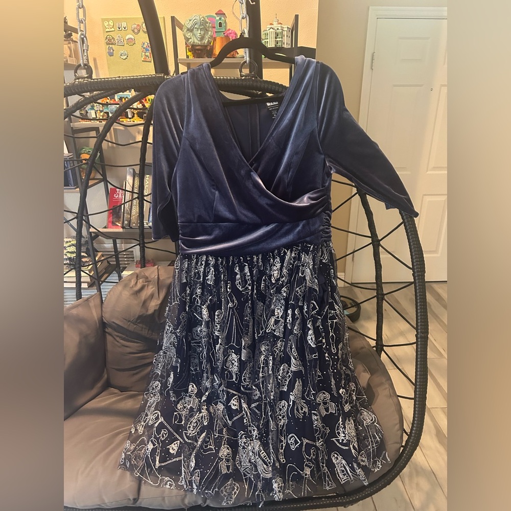 Elegant Women of Star Wars Navy Velvet and Tulle Dress